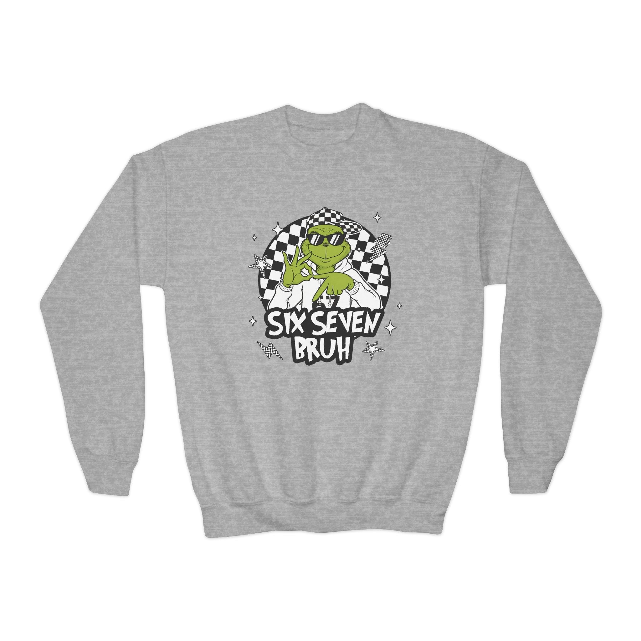 Grinch 6-7 Bruh Youth Crewneck Sweatshirt