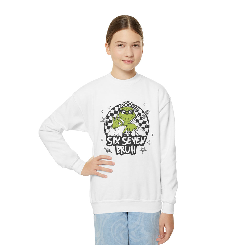 Grinch 6-7 Bruh Youth Crewneck Sweatshirt