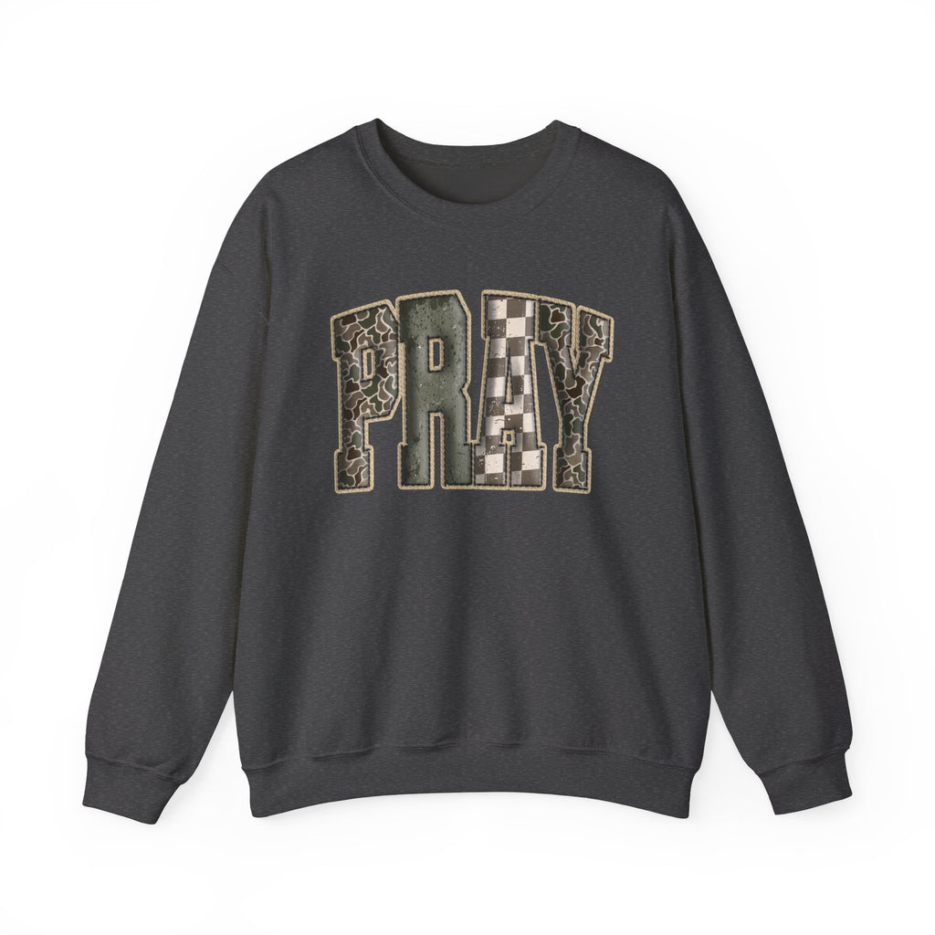 Pray--Vintage Patchwork Lettering SWEATSHIRT