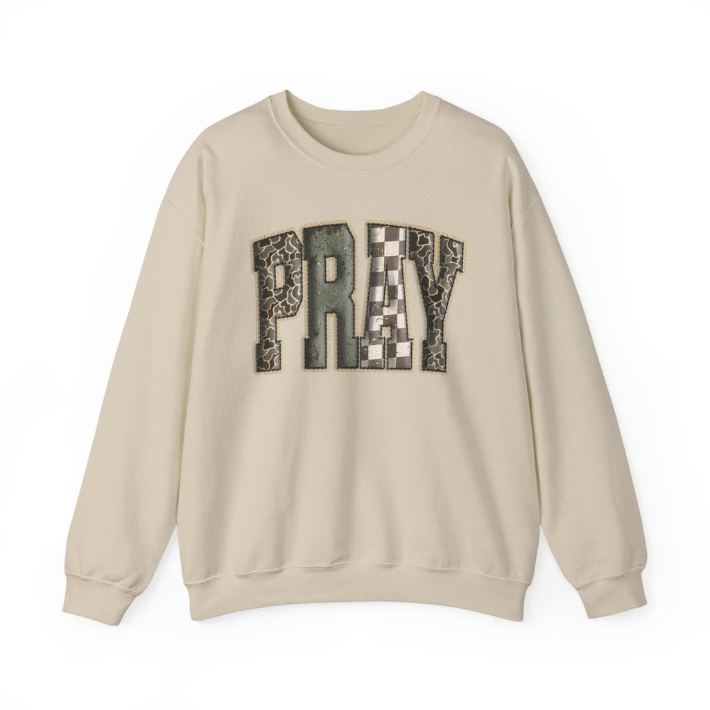 Pray--Vintage Patchwork Lettering SWEATSHIRT