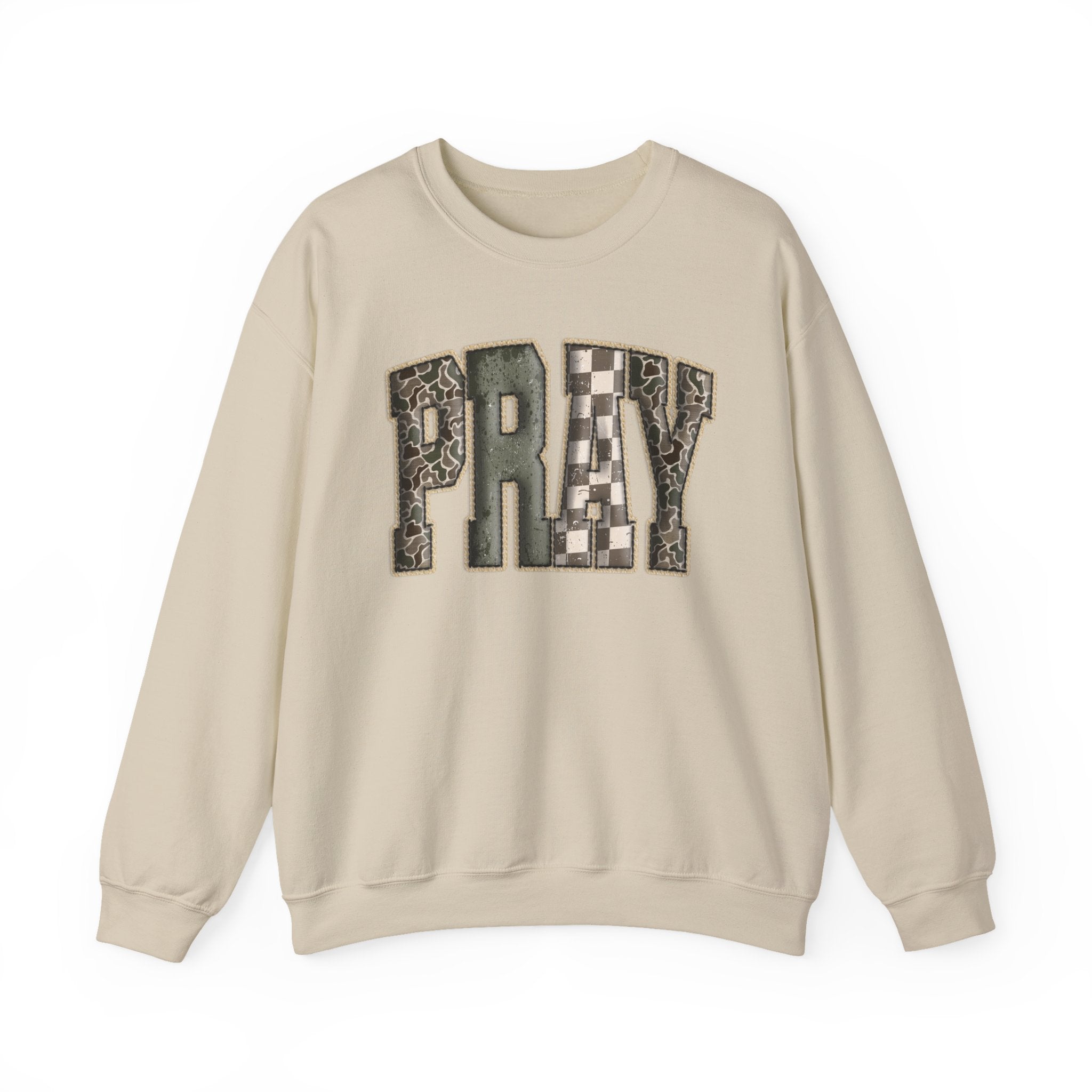 Pray--Vintage Patchwork Lettering SWEATSHIRT