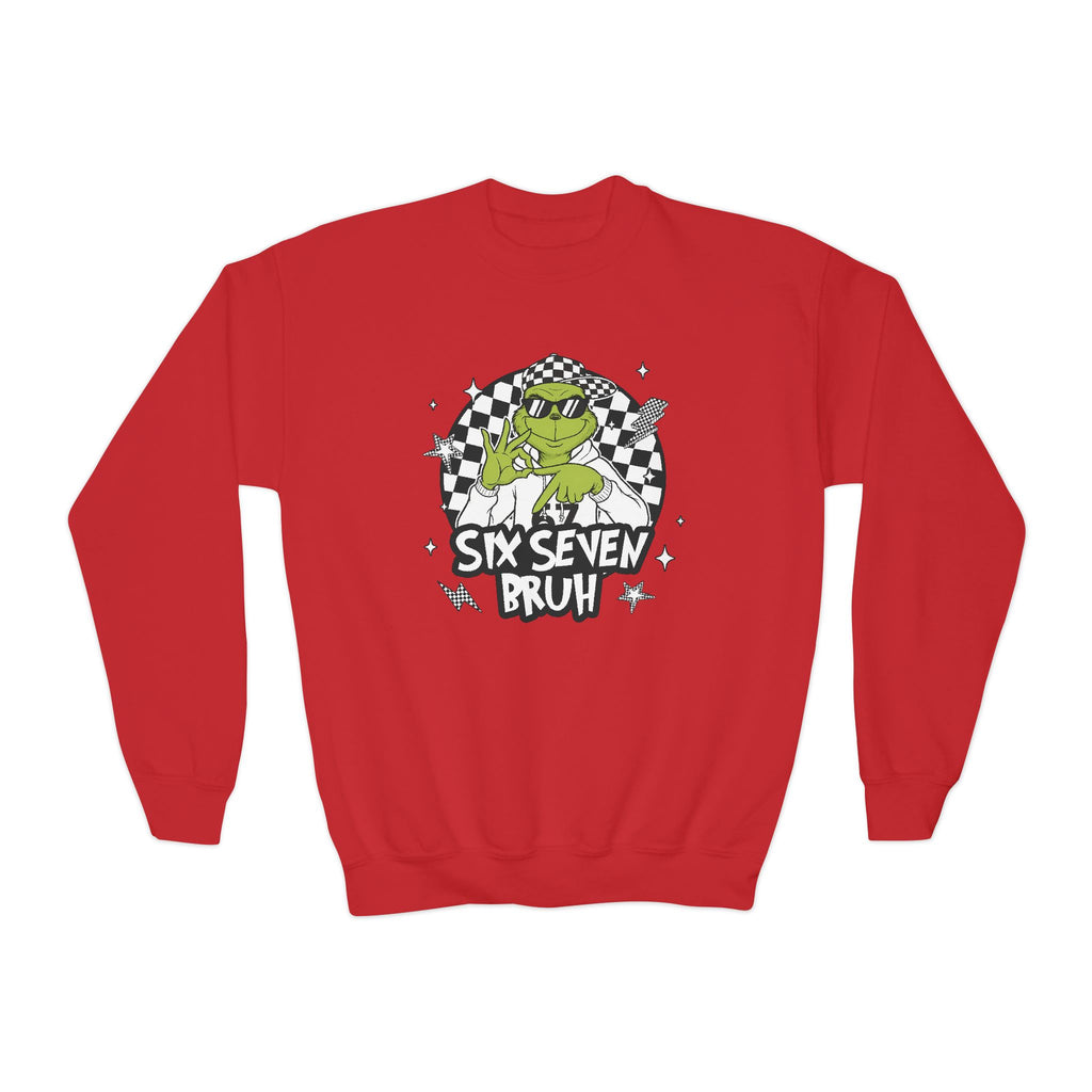 Grinch 6-7 Bruh Youth Crewneck Sweatshirt
