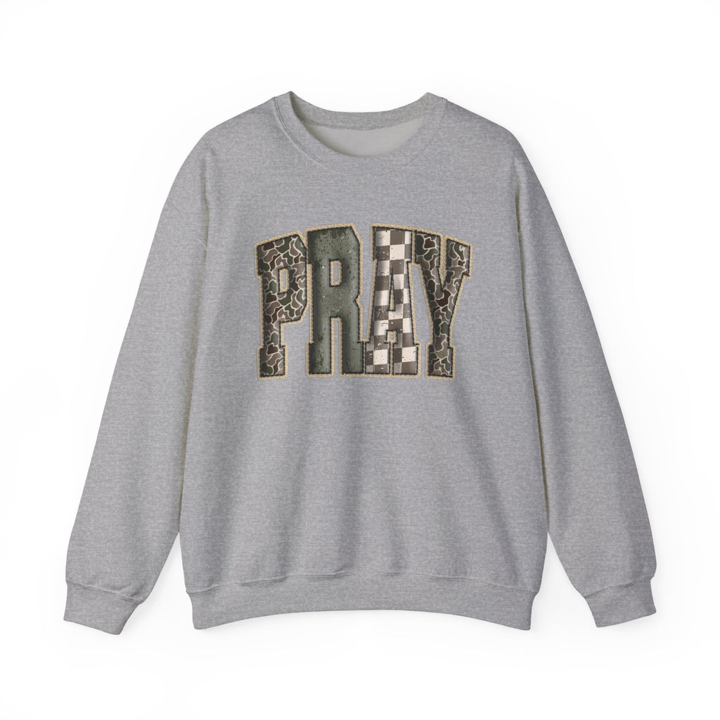 Pray--Vintage Patchwork Lettering SWEATSHIRT