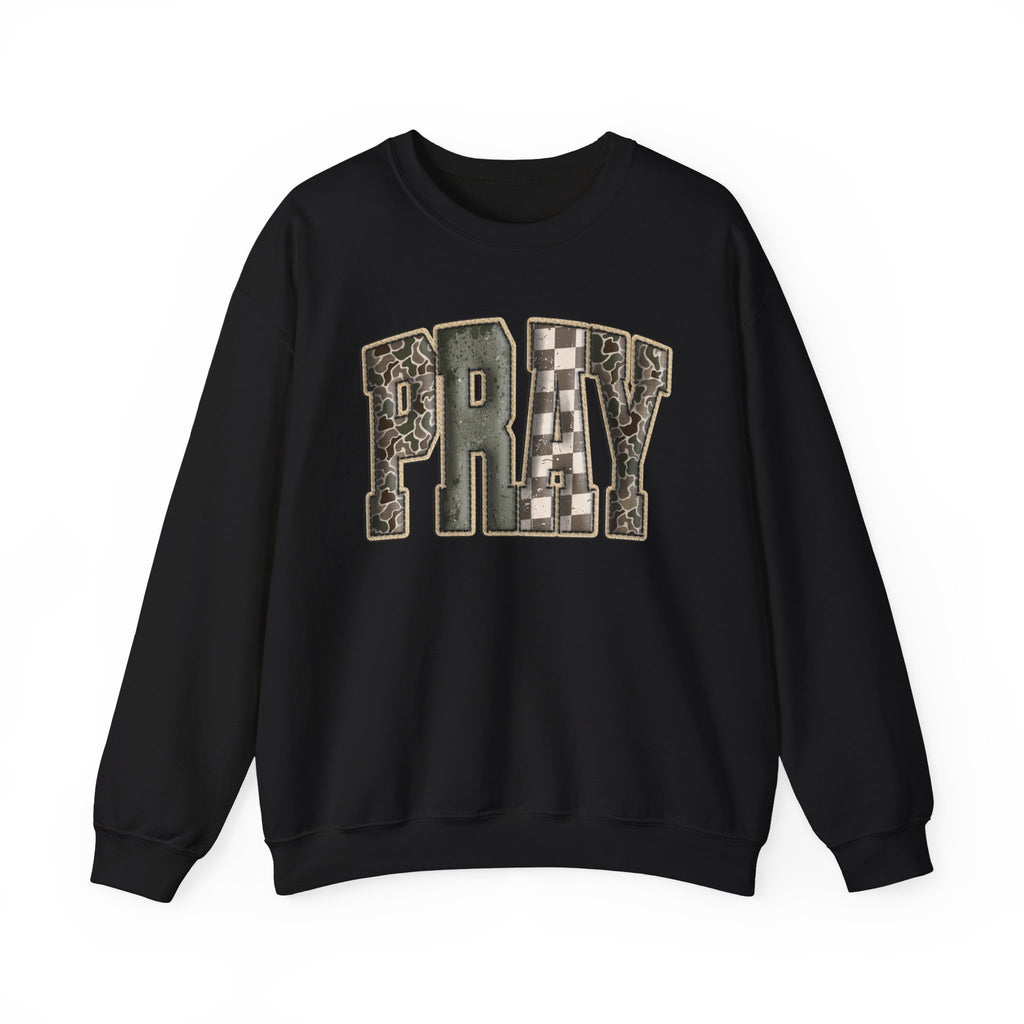 Pray--Vintage Patchwork Lettering SWEATSHIRT