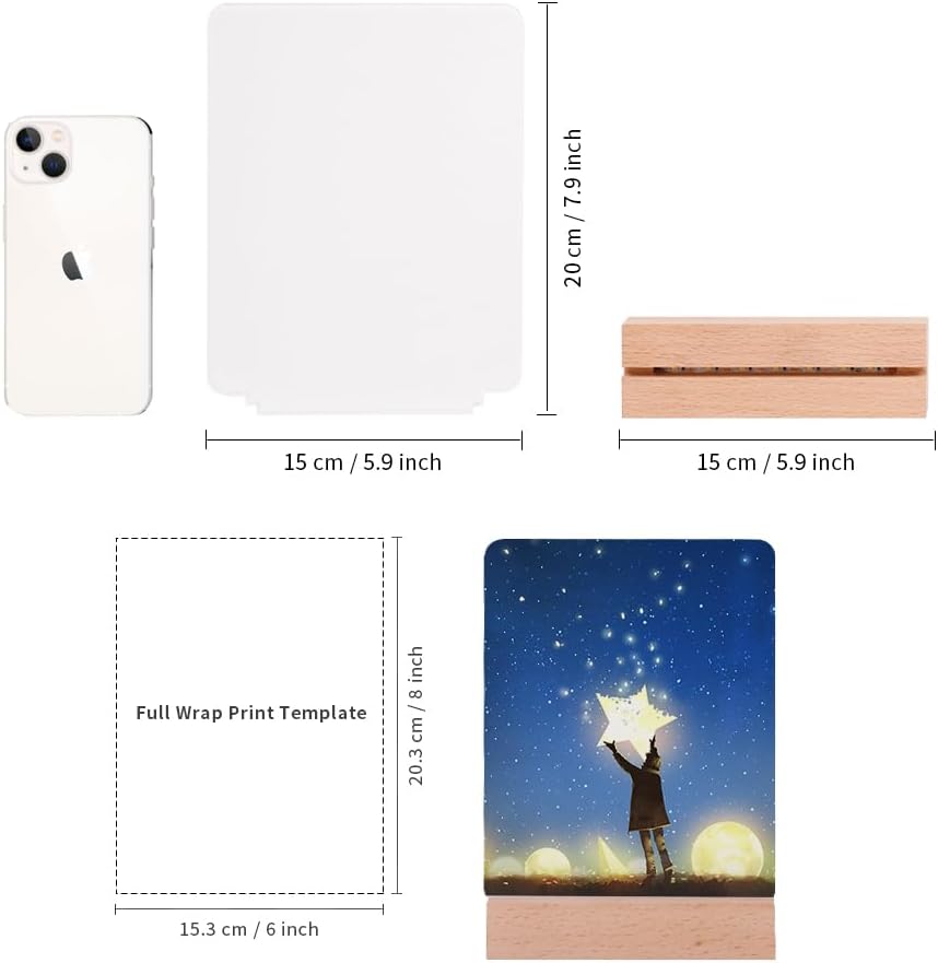 LED Acrylic Photo Frames with Wood Stand