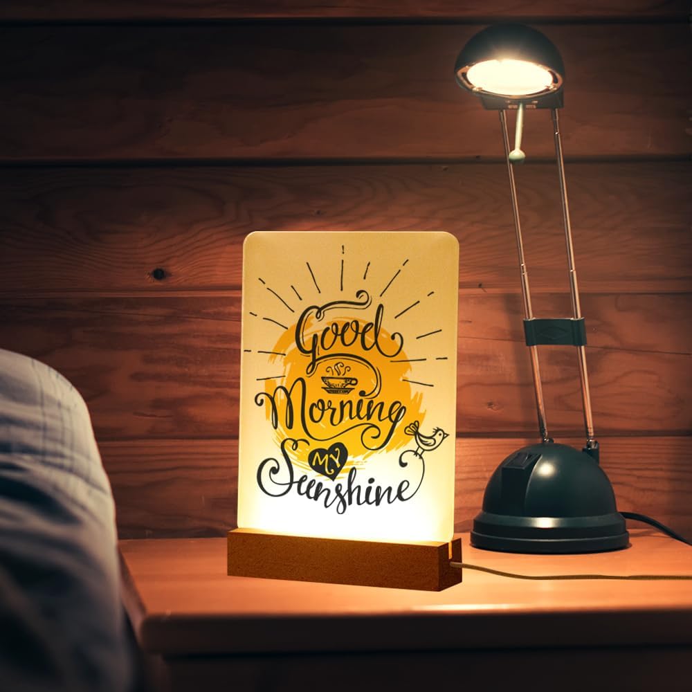 LED Acrylic Photo Frames with Wood Stand