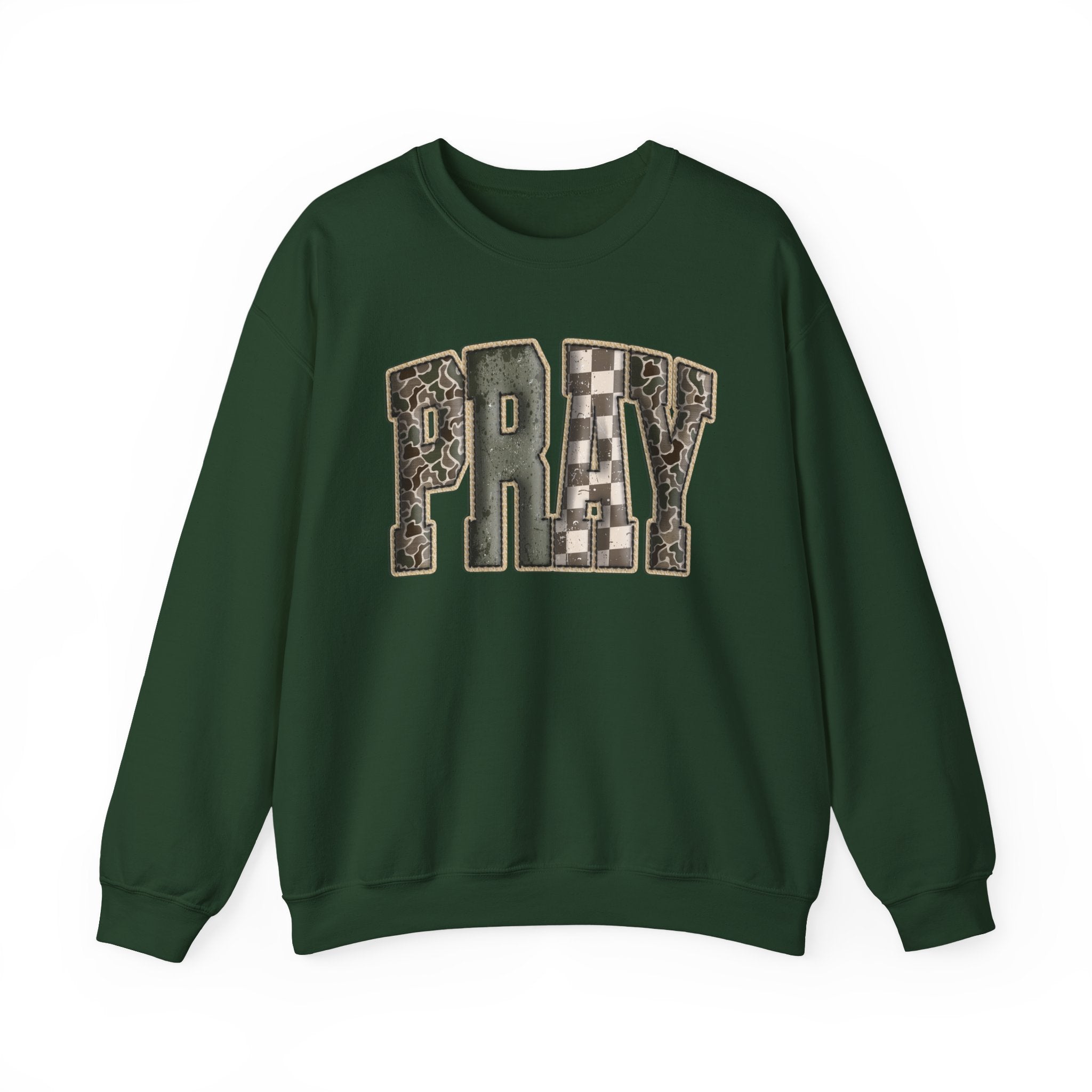 Pray--Vintage Patchwork Lettering SWEATSHIRT