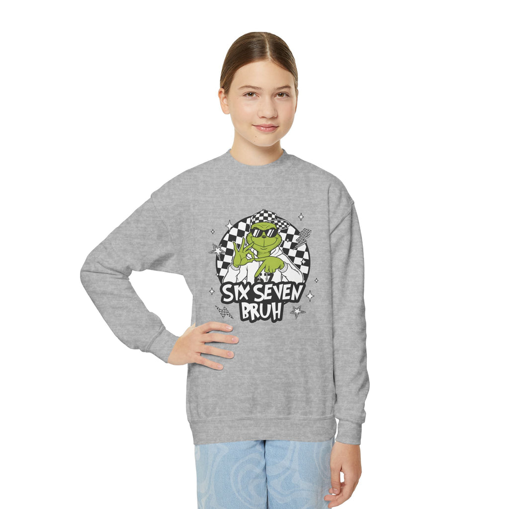 Grinch 6-7 Bruh Youth Crewneck Sweatshirt
