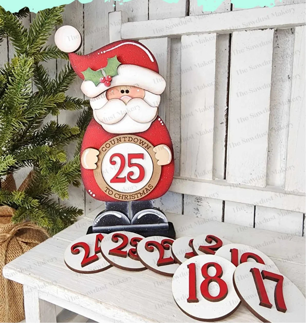 Standing Countdown Santa