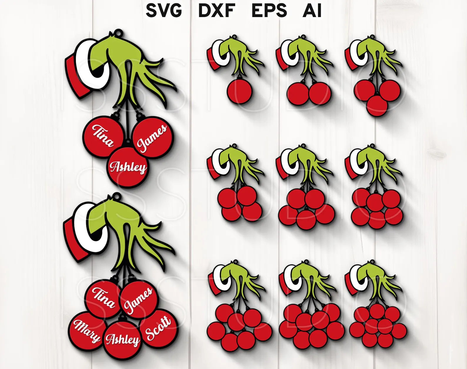 Grinch Hand Family Ornament