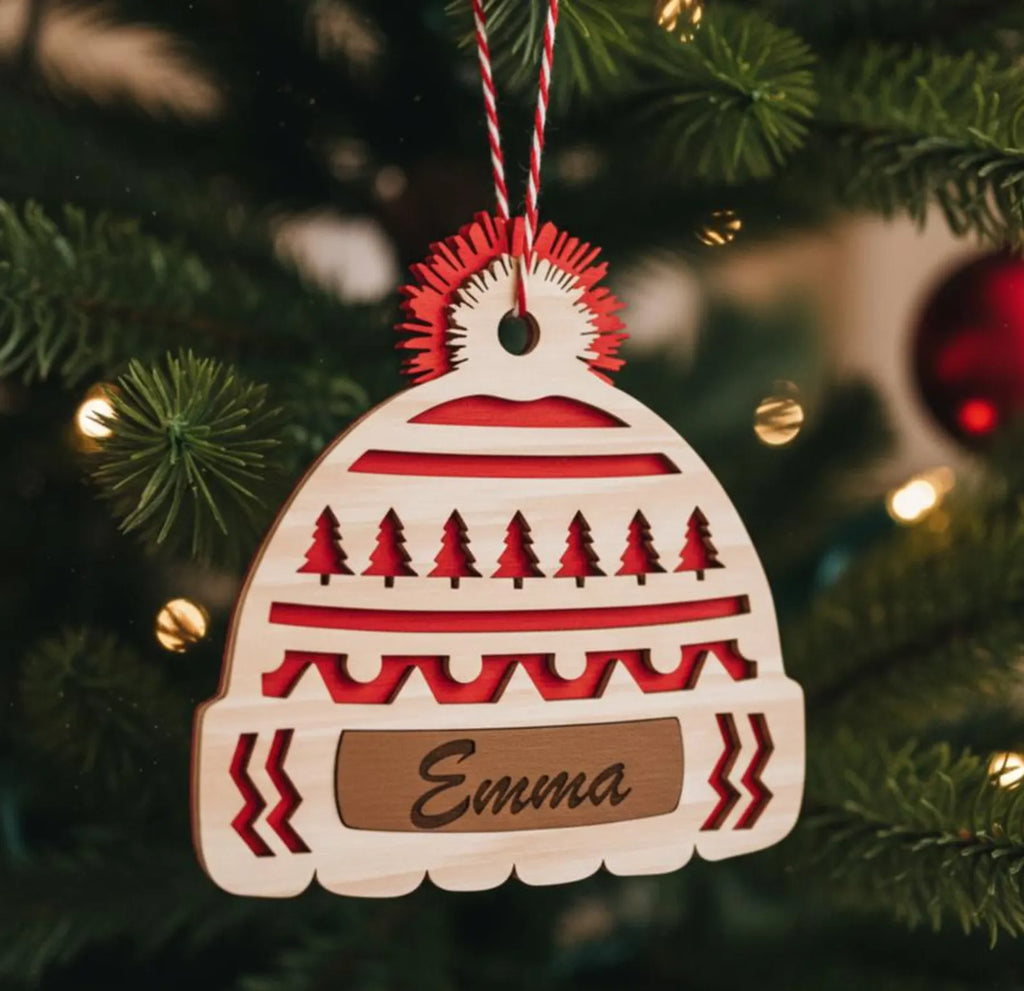 Christmas beanie hat ornaments