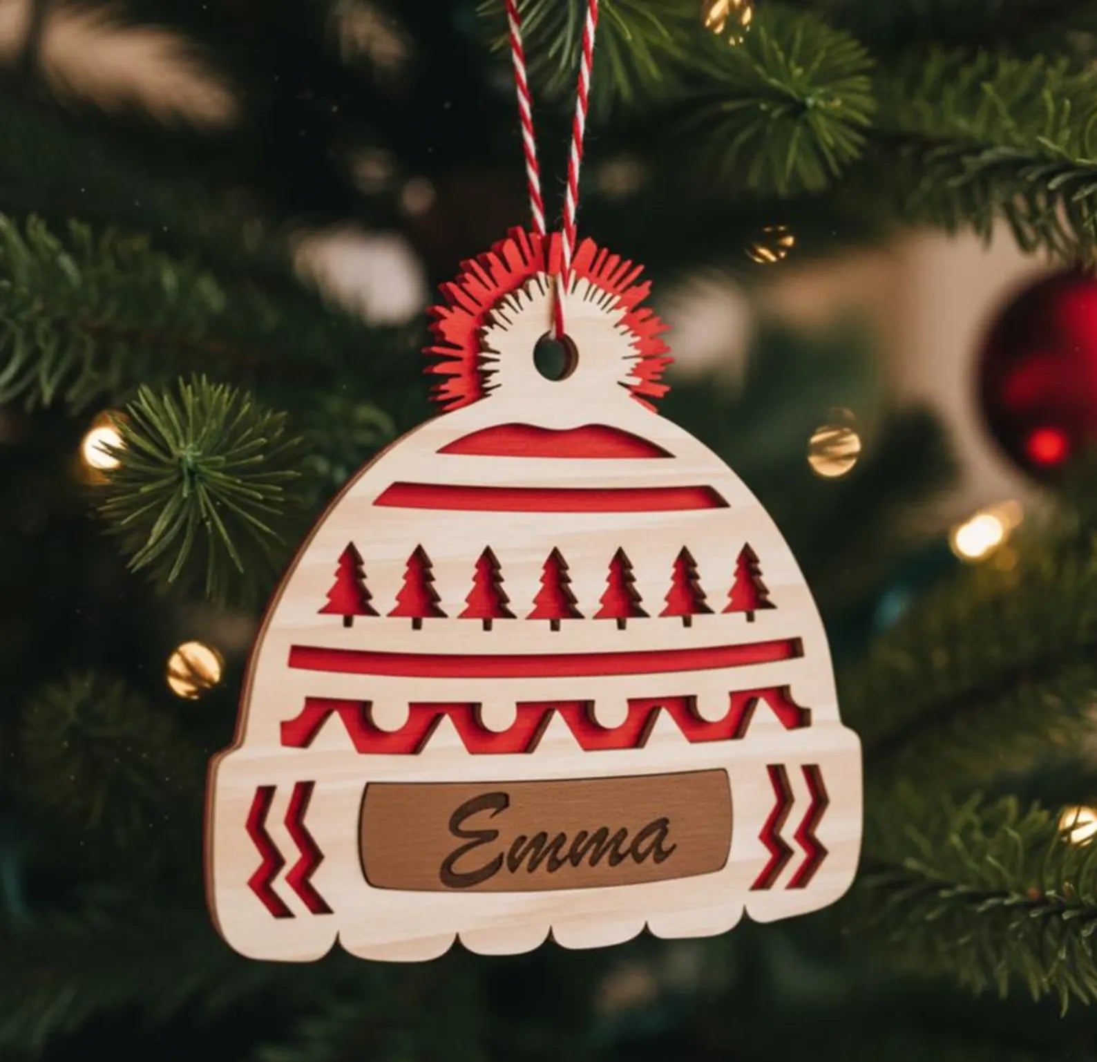 Christmas beanie hat ornaments