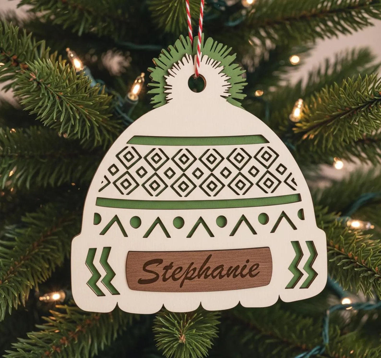 Christmas beanie hat ornaments