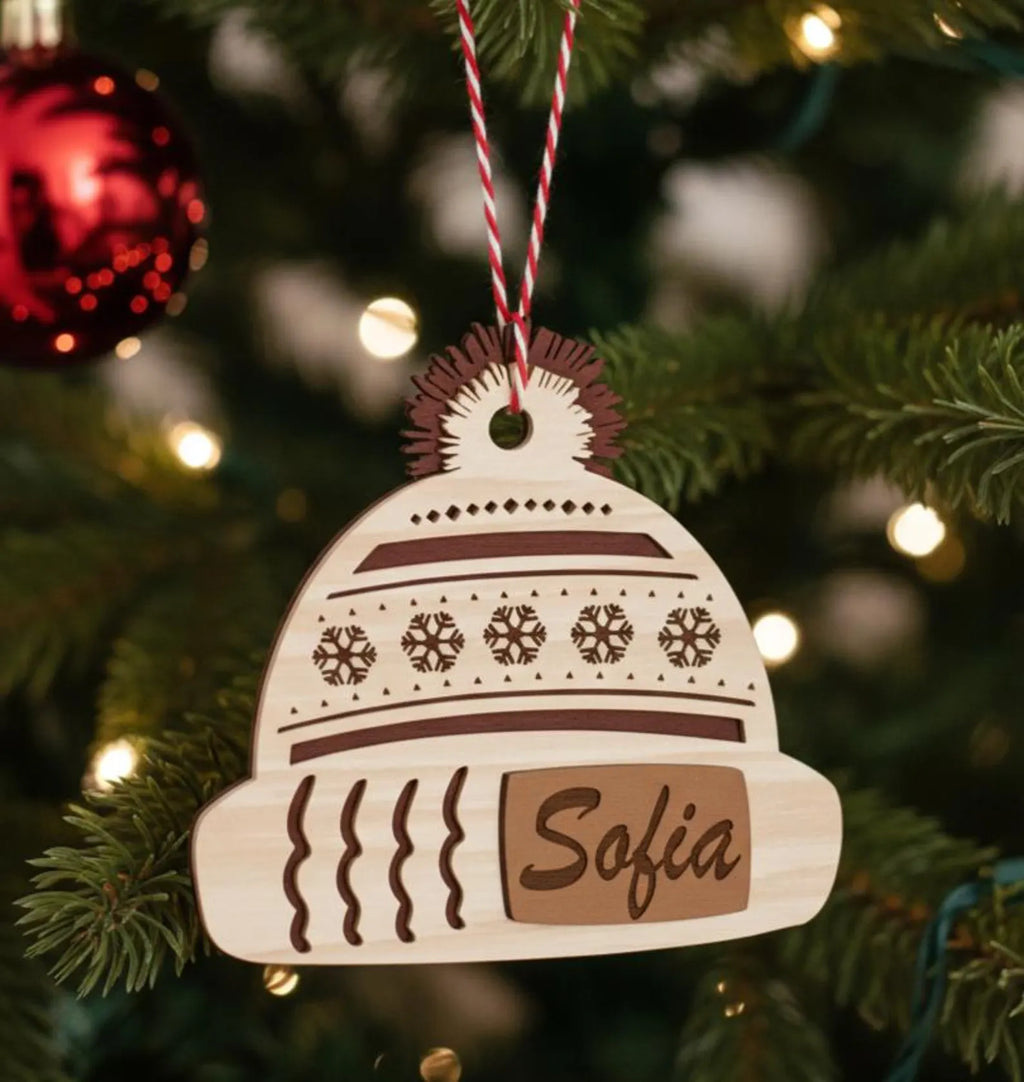 Christmas beanie hat ornaments