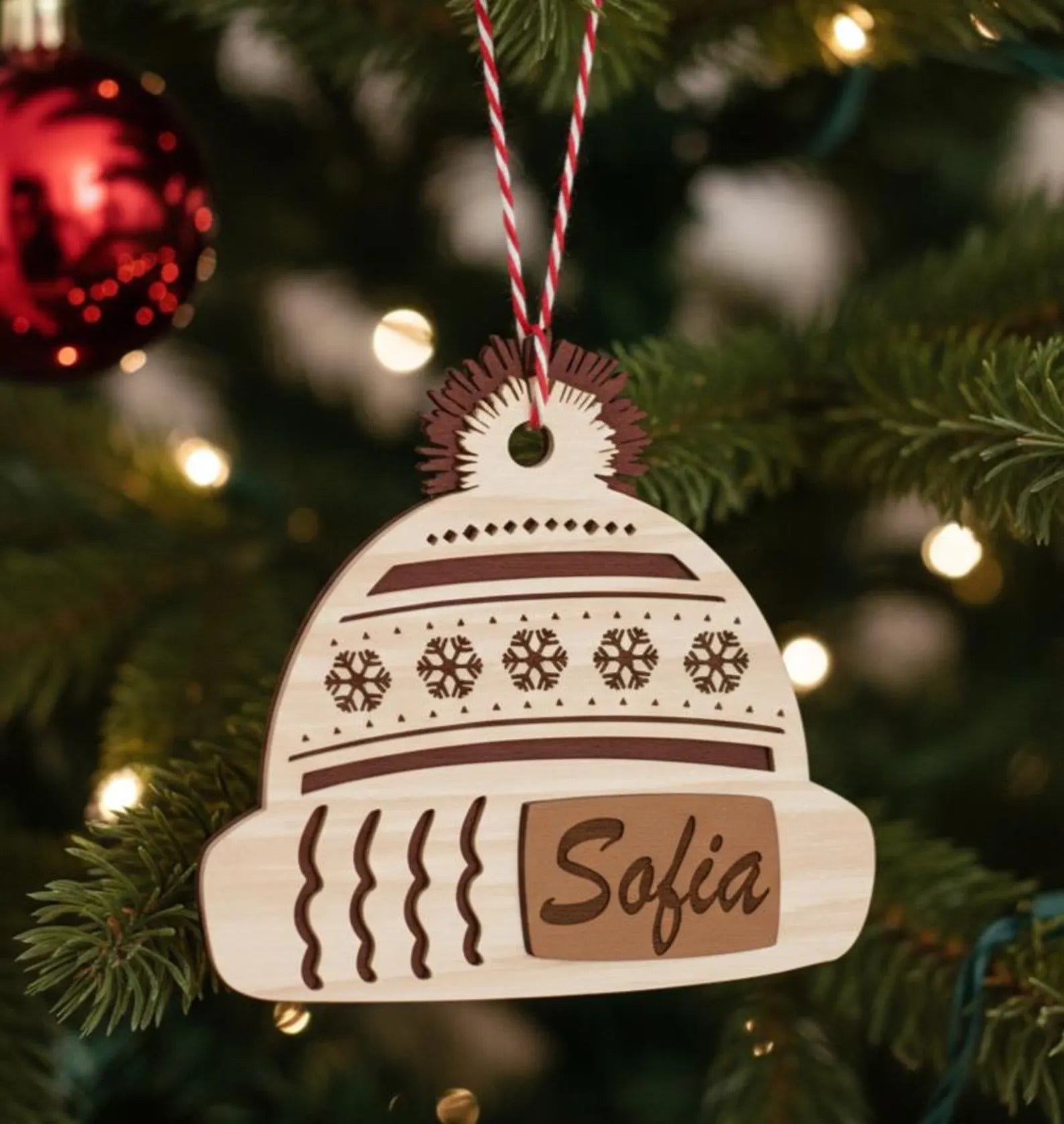 Christmas beanie hat ornaments