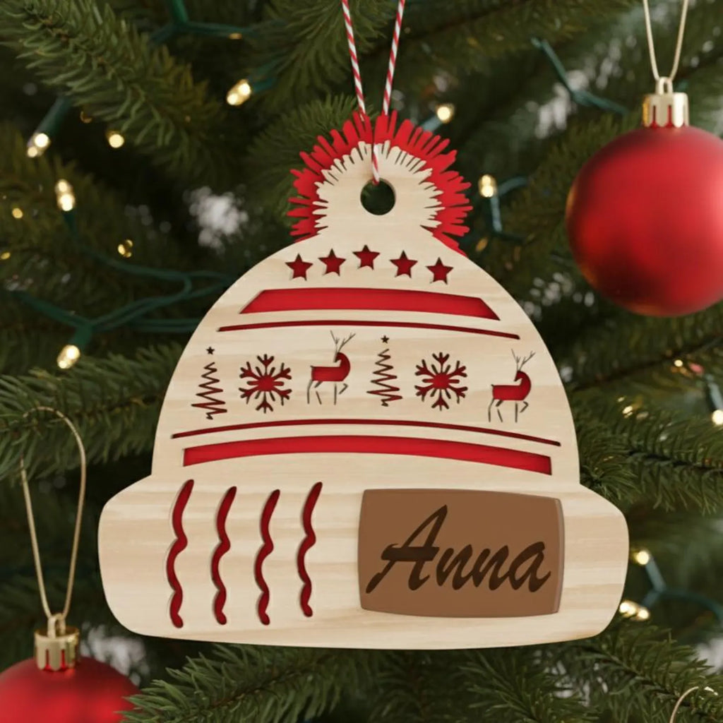Christmas beanie hat ornaments